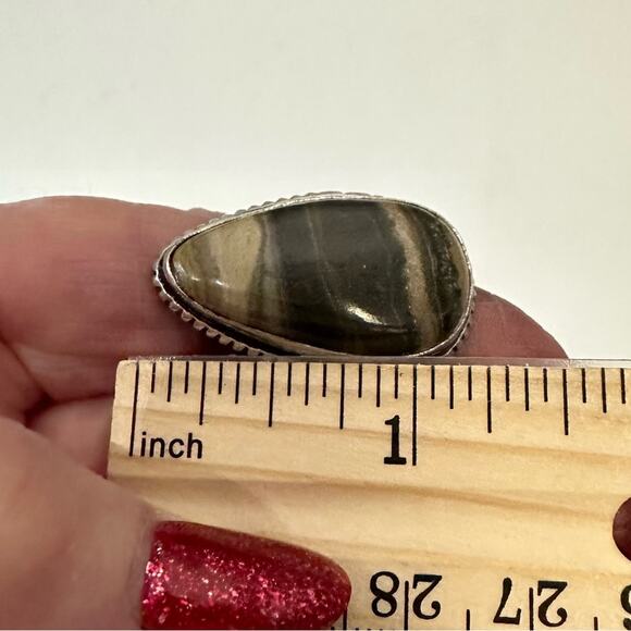 Bumblebee gemstone ring size adjustable silver overlay 925 - Picture 2 of 8